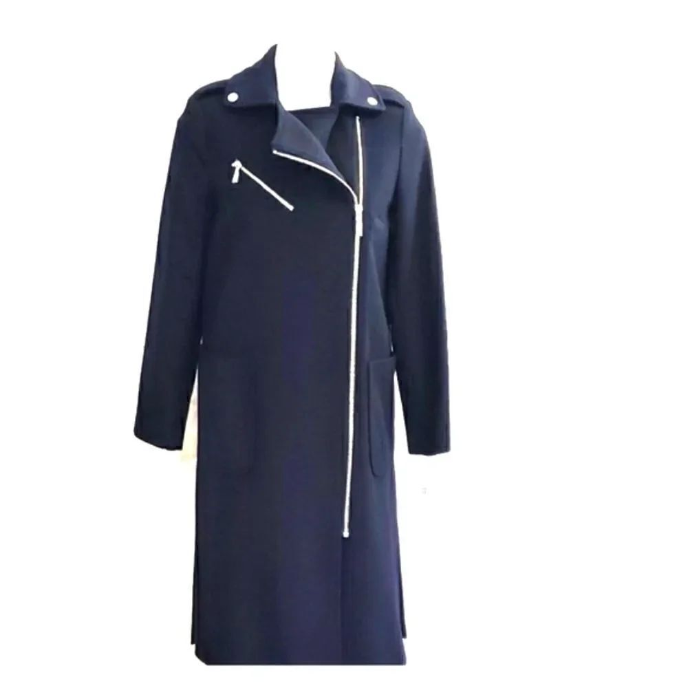 Michael Kors Zipper Asymmetrical Wool Coat